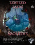 Cover of 'Leveled Lairs: Aboleths' with a creature and text on a dark background